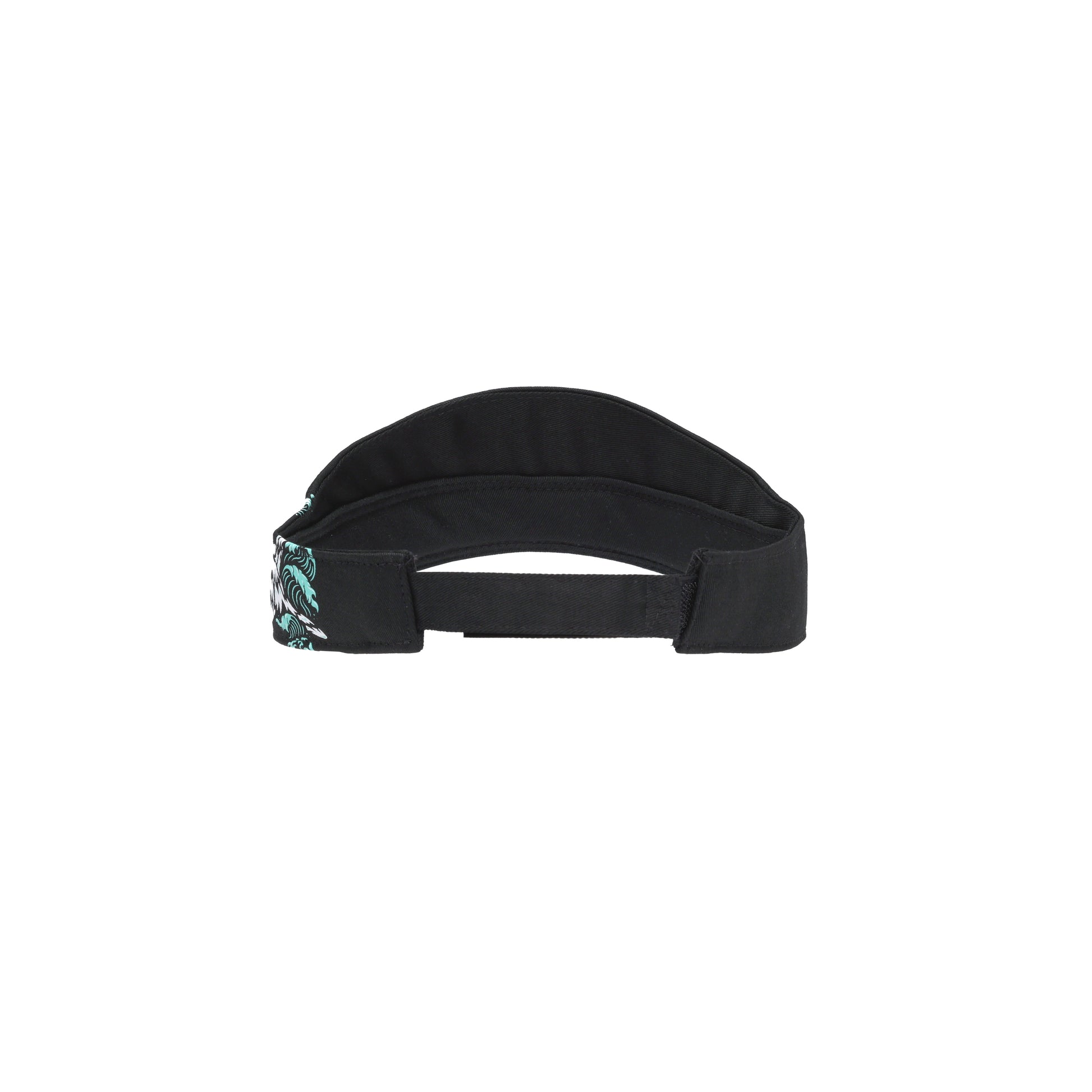 Back view of the visor hat showing the Velcro closure for adjustable fit.
